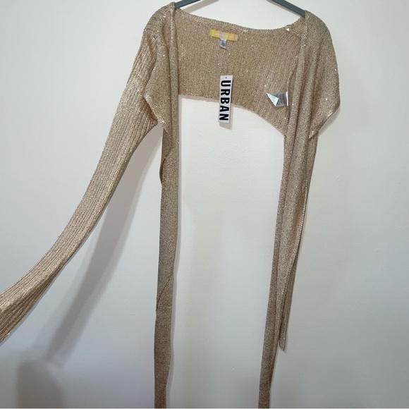 NWT UO Masie Metallic Sequin Twist Super Crop Top - Picture 6 of 6